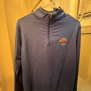 Peter Millar Blue THE OCEAN COURSE Quarter-Zip Pullover with Embroidered Logo